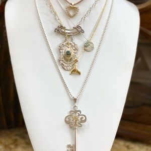 Disregard the price/ Layering Necklaces 18k,14k, Sterling  Moissanites.